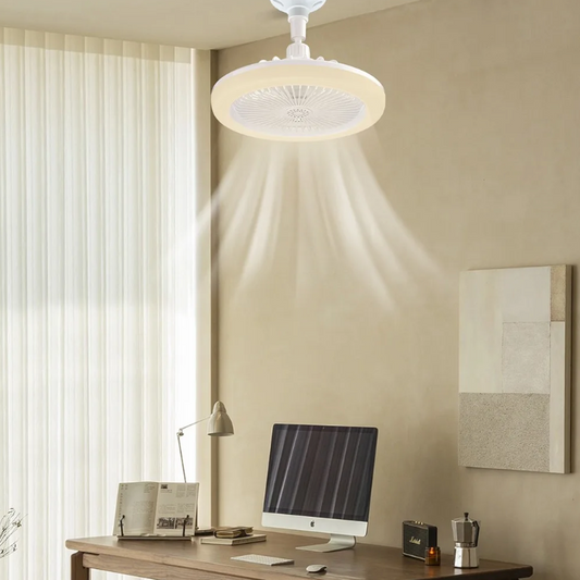 Plafonnier LED Intelligent et Silencieux avec Télécommande, Base de Convertisseur de Ventilateur, Idéal pour Chambre à Coucher et Salon